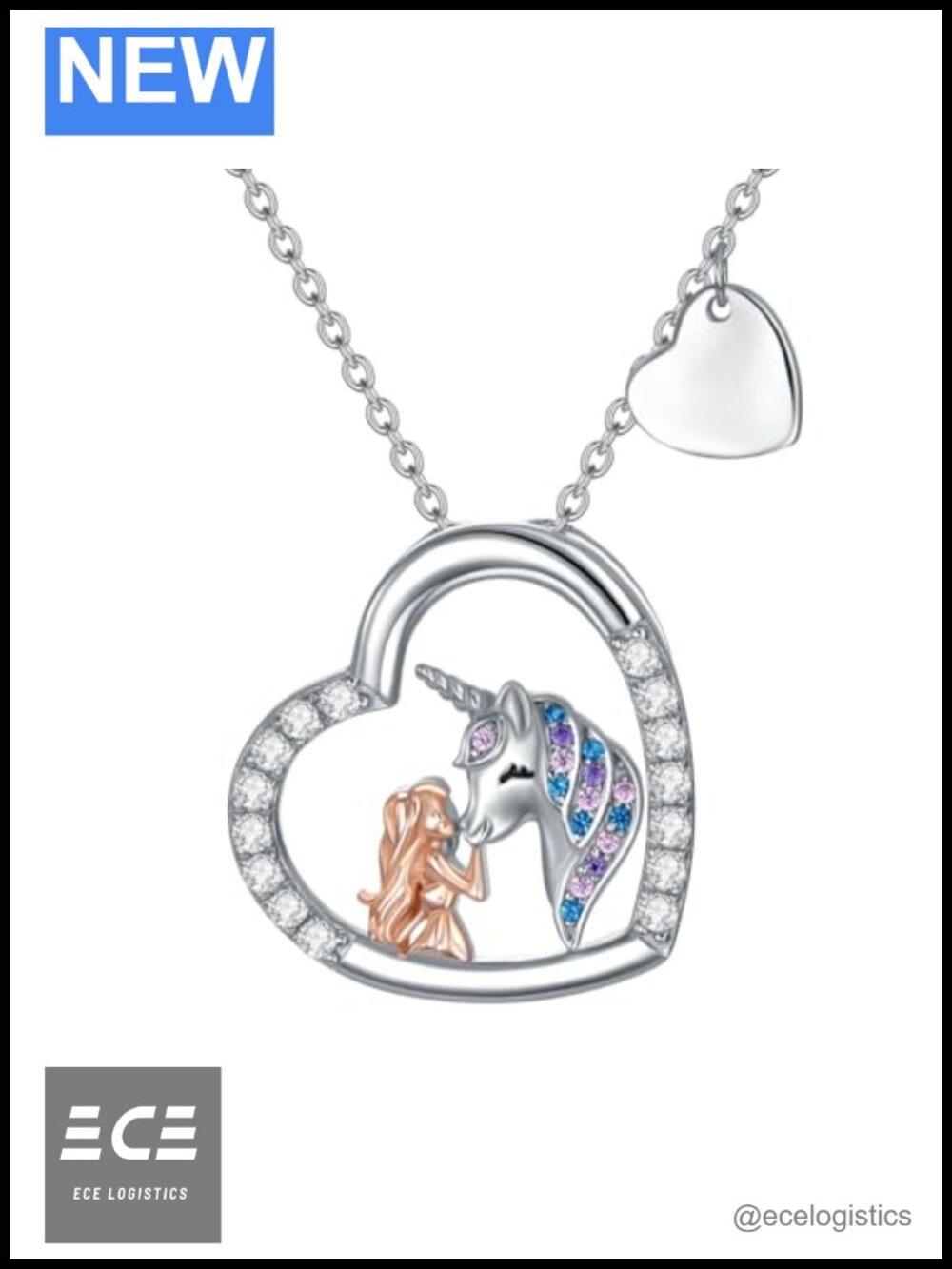925 Sterling Silver Animal Pendant Necklace 18in Adjustable Chain Womens